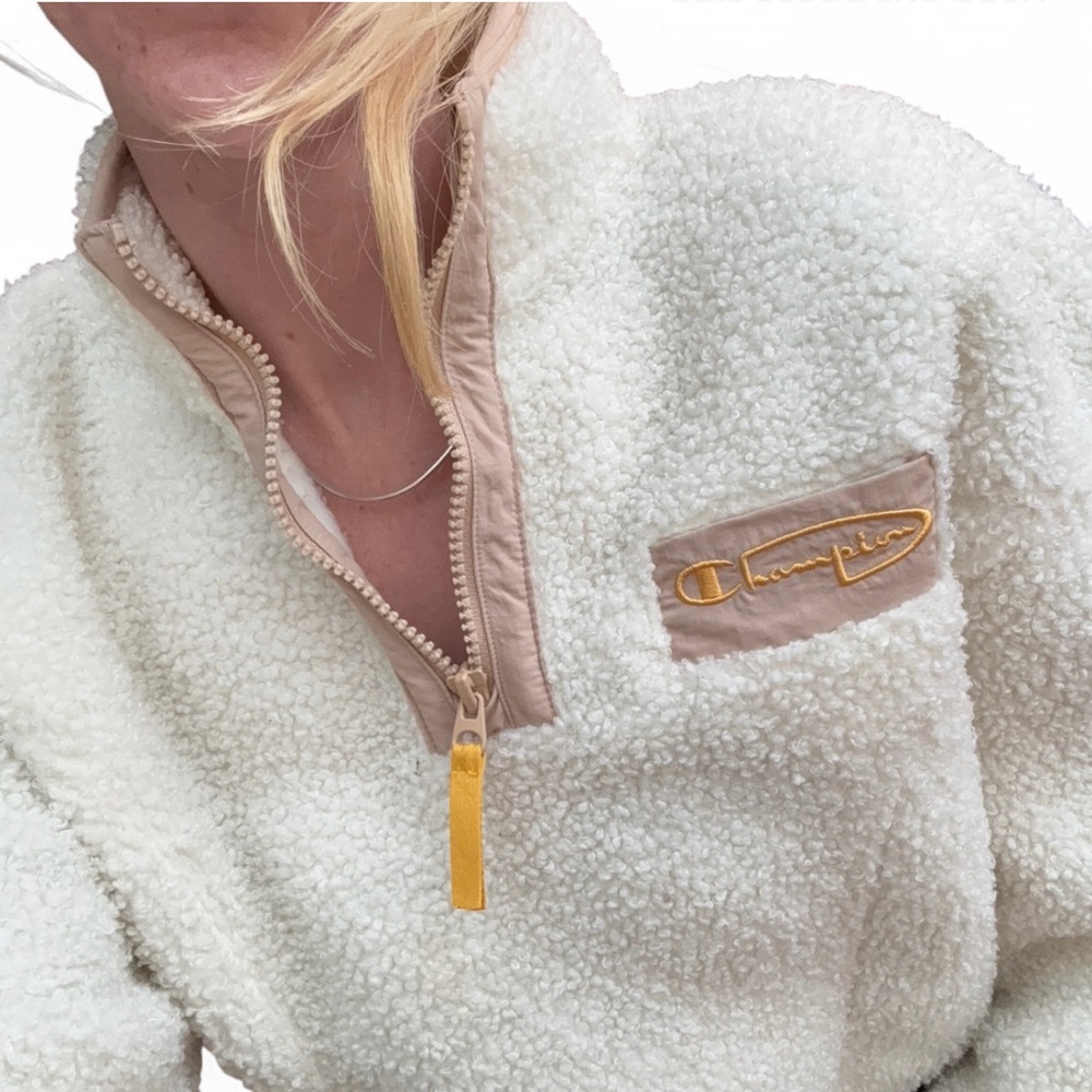 Champion Women's Cream and Tan Teddy Jacket